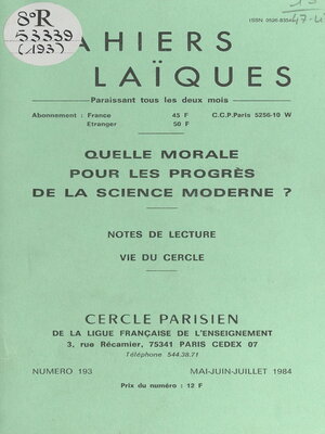 cover image of Quelle morale pour les progrès de la science moderne ?